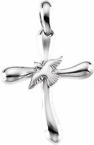 sterling silver cross with dove pendant  