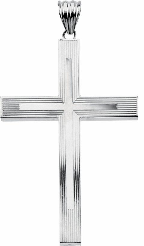 sterling silver 51.25x35.5 mm hollow cross pendant