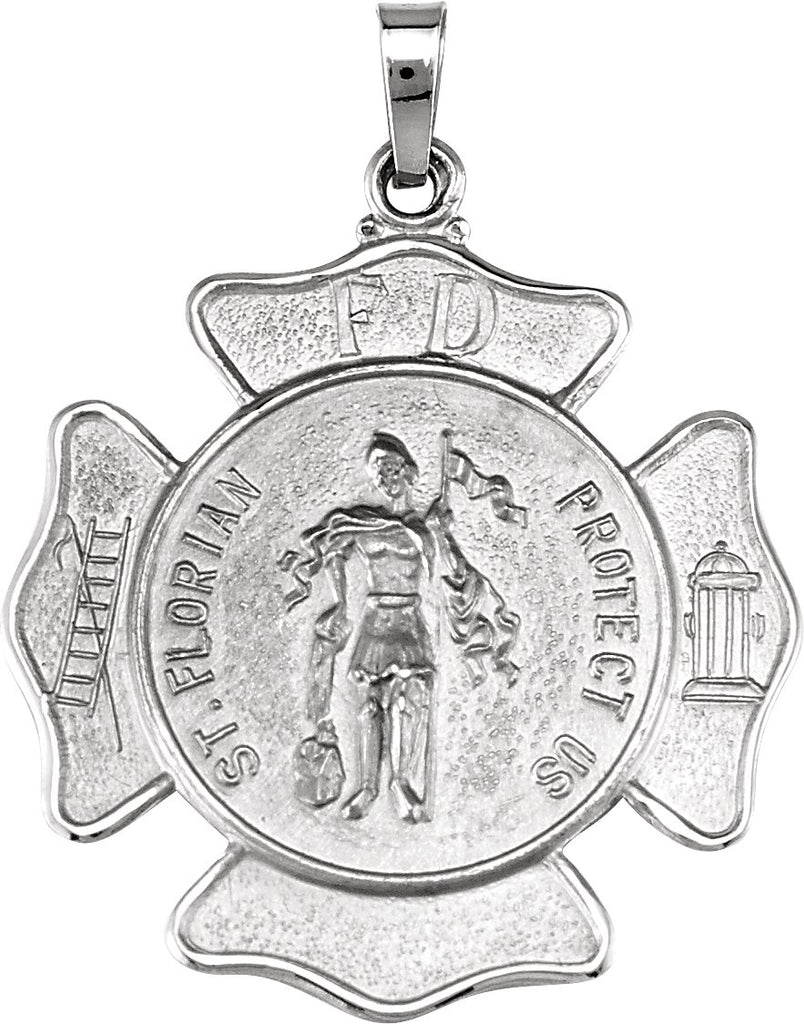 sterling silver 25.25 mm st. florian pendant