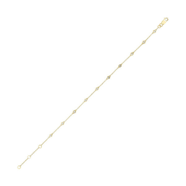 diamond station bracelet in 14k yellow gold (1/4ctw)