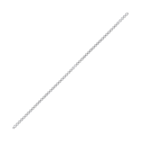 tru reflections bezel set diamond bracelet in 14k white gold (2 ct. tw.)