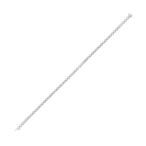 tru reflections bezel set diamond bracelet in 14k white gold (3 ct. tw.)