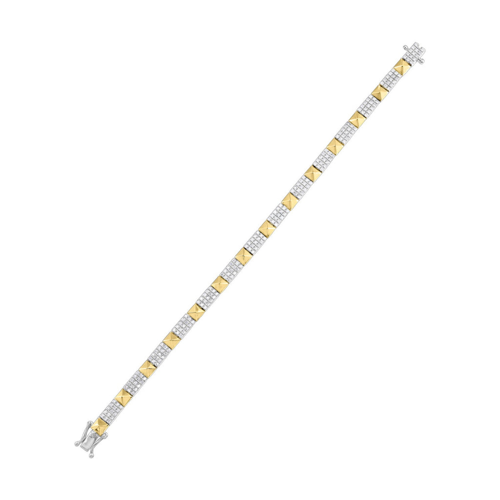 10K Two-Toned Diamond Bracelet 2 CTW