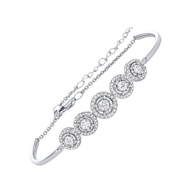 tru reflections prong set diamond bangle in 14k white gold (1 1/2 ct. tw.)