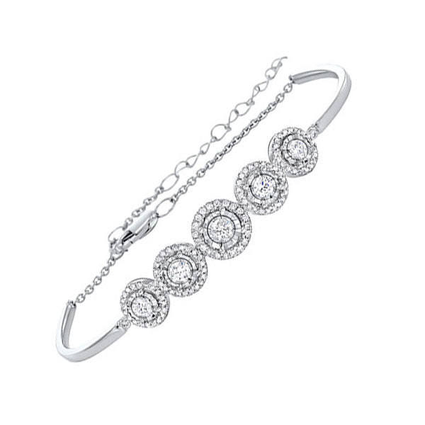 tru reflections prong set diamond bangle in 14k white gold (7/8 ct. tw.)