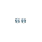 four prong aquamarine studs in 14k white gold (4 mm)