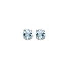 four prong aquamarine studs in 14k white gold (4.5 mm)