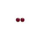 four prong garnet studs in 14k white gold (3 mm)