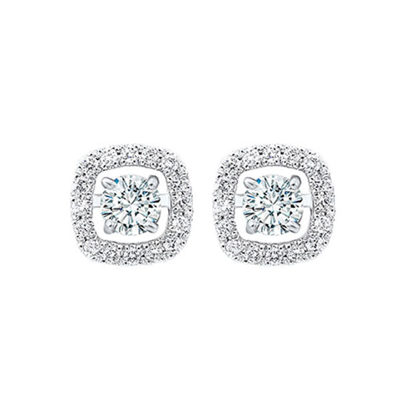 micro prong diamond halo jacket earrings in 14k white gold (1/5 ct. tw.)