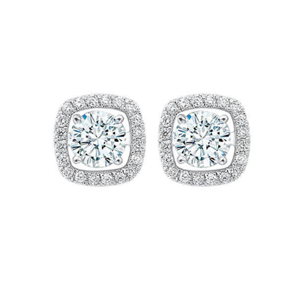 micro prong diamond halo jacket earrings in 14k white gold (1/4 ct. tw.)