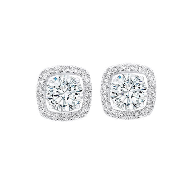 micro prong diamond halo jacket earrings in 14k white gold (1/3 ct. tw.)