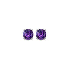 oval prong set amethyst studs in 14k white gold