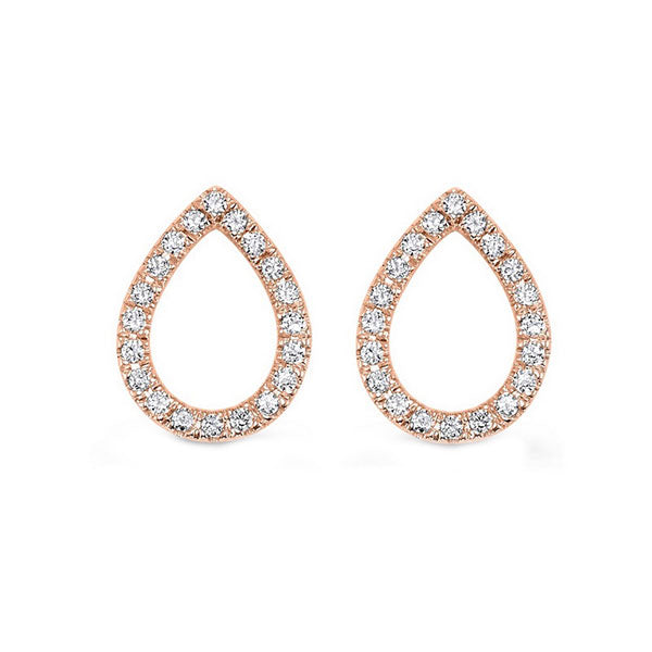 teardrop diamond earrings in 14k rose gold (1/12 ct. tw.)