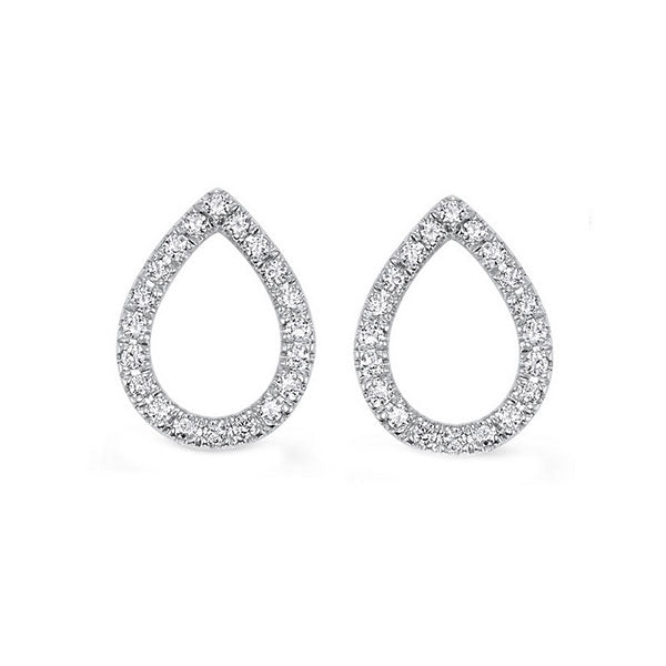 teardrop diamond earrings in 14k white gold (1/12 ct. tw.)