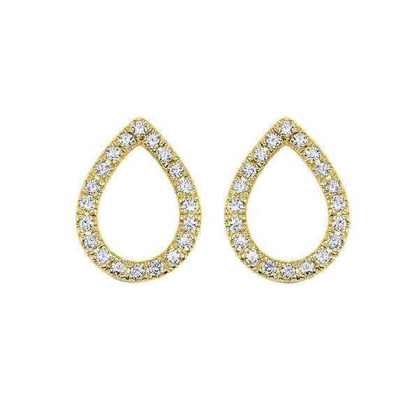 teardrop diamond earrings in 14k yellow gold (1/12 ct. tw.)