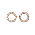 sunburst diamond earrings in 14k rose gold (1/15 ct. tw.)