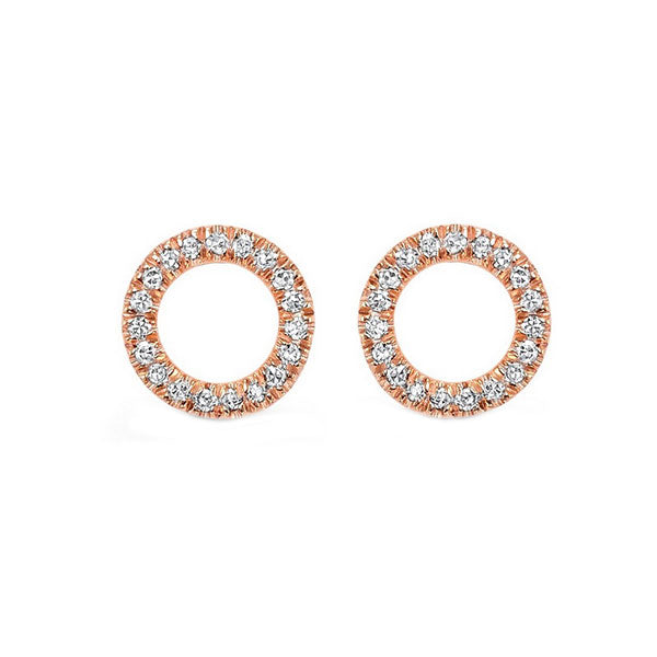 sunburst diamond earrings in 14k rose gold (1/15 ct. tw.)