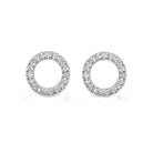 sunburst diamond earrings in 14k white gold (1/15 ct. tw.)