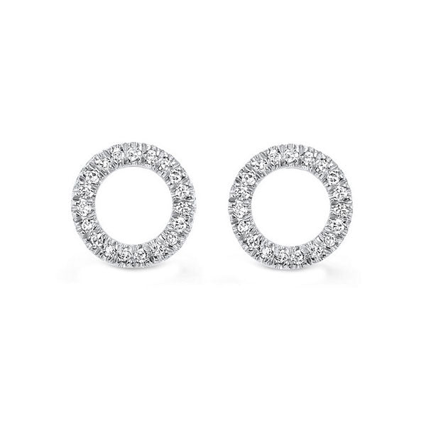 sunburst diamond earrings in 14k white gold (1/15 ct. tw.)