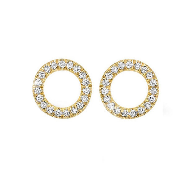 sunburst diamond earrings in 14k yellow gold (1/15 ct. tw.)