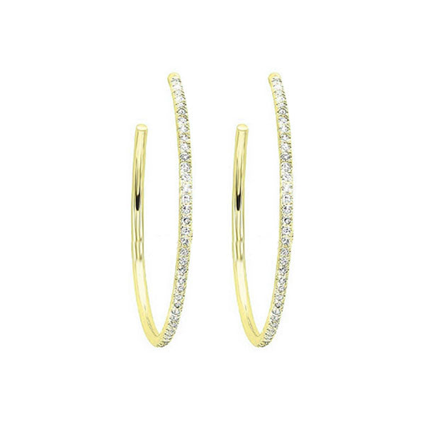 diamond ultra-slim hoop earrings in 14k yellow gold (1/20ctw)