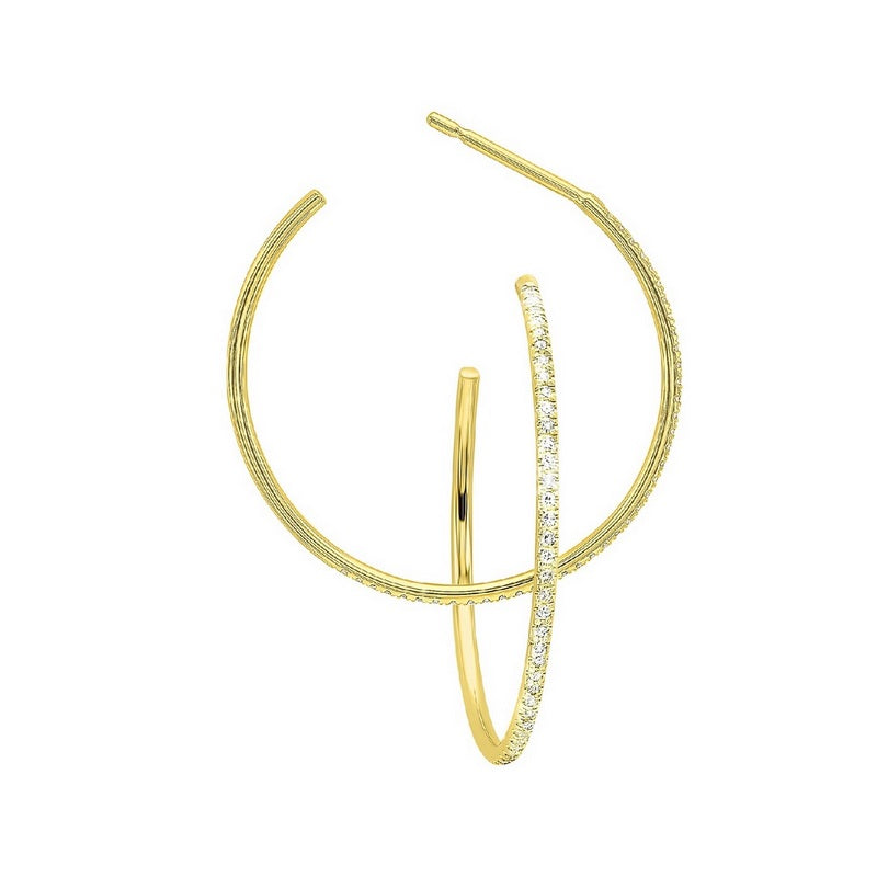 diamond ultra-slim hoop earrings in 14k yellow gold (1/10ctw)