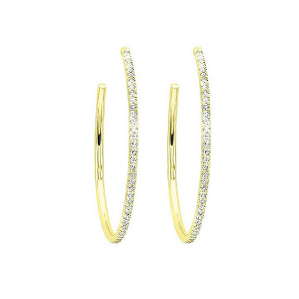 diamond ultra-slim hoop earrings in 14k yellow gold (1/10ctw)