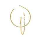 diamond ultra-slim hoop earrings in 14k yellow gold (1/8ctw)