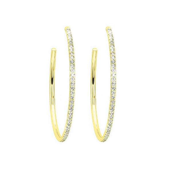 diamond ultra-slim hoop earrings in 14k yellow gold (1/8ctw)