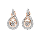 10kt pink & yellow gold & diamond love crossing fashion earrings   - 1/5 ctw