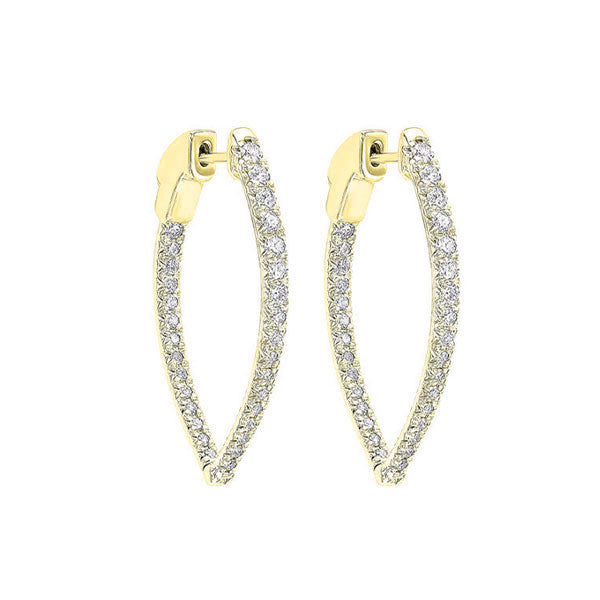 in-out diamond hoop earrings in 14k yellow gold (1 ct. tw.)