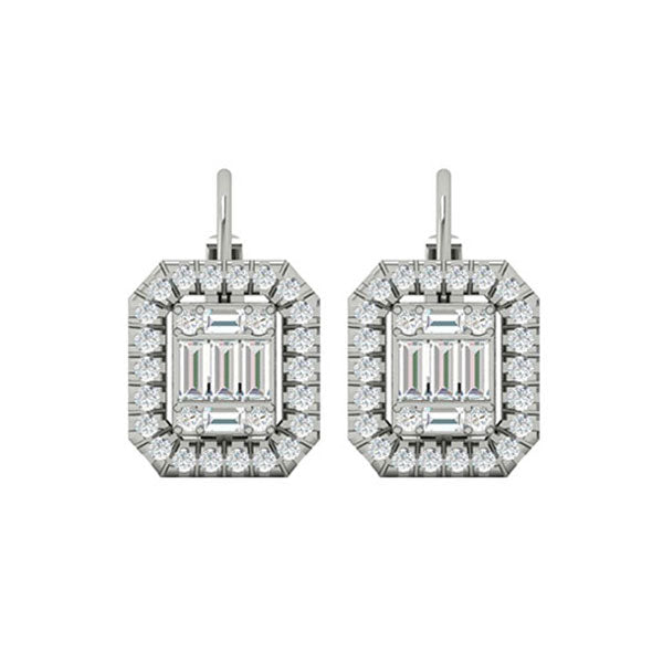 diamond rectangular halo earrings in 14k white gold (1/2ctw)