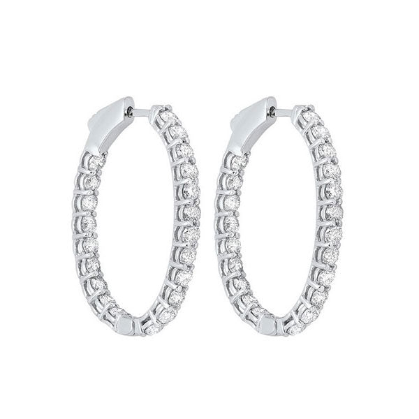 diamond inside out oval hoop earrings in 14k white gold (1ctw)