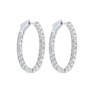 diamond inside out oval hoop earrings in 14k white gold (3ctw)