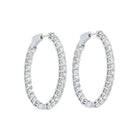 diamond inside out oval hoop earrings in 14k white gold (5ctw)