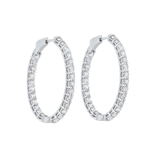 diamond inside out oval hoop earrings in 14k white gold (5ctw)