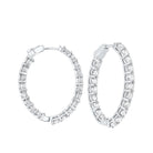 diamond inside out oval hoop earrings in 14k white gold (7ctw)