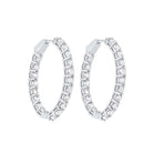 diamond inside out oval hoop earrings in 14k white gold (7ctw)