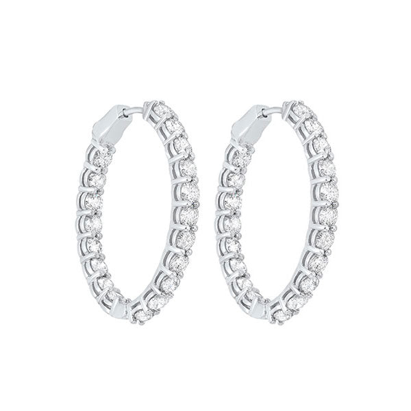 diamond inside out oval hoop earrings in 14k white gold (7ctw)