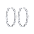 diamond inside out oval hoop earrings in 14k white gold (10ctw)