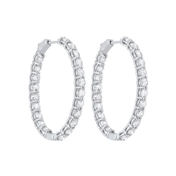 diamond inside out oval hoop earrings in 14k white gold (10ctw)