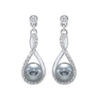 shell pearl drop earrings in sterling silver