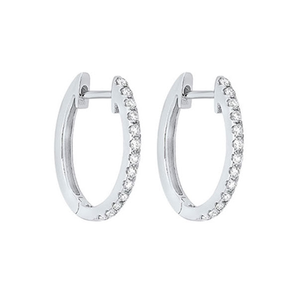 prong set diamond hoop earrings in 14k white gold (1/4 ct. tw.) si2 - g/h