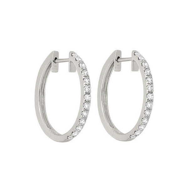 prong set diamond hoop earrings in 14k white gold (1 ct. tw.) si2 - g/h