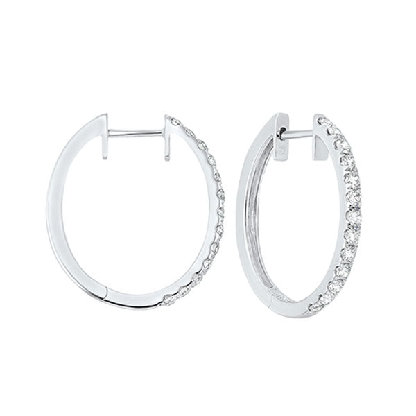 prong set diamond hoop earrings in 14k white gold (3/4 ct. tw.) si2 - g/h