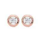 diamond solitaire modern stud earrings in gold (1/6ctw)