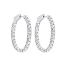 diamond inside out round 14k white gold hoop earrings (3 ctw)