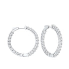 diamond inside out round 14k white gold hoop earrings (7 ctw)