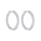 diamond inside out round 14k white gold hoop earrings (7 ctw)