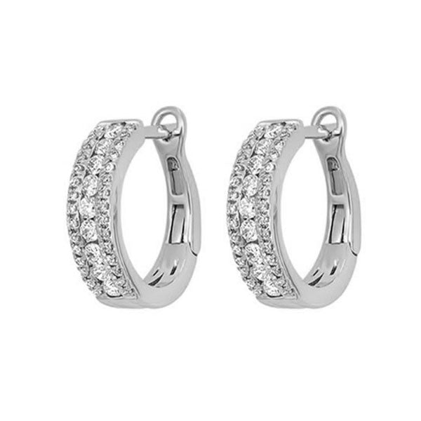 3 row channel set diamond earrings in 14k white gold (1/2 ct. tw.)